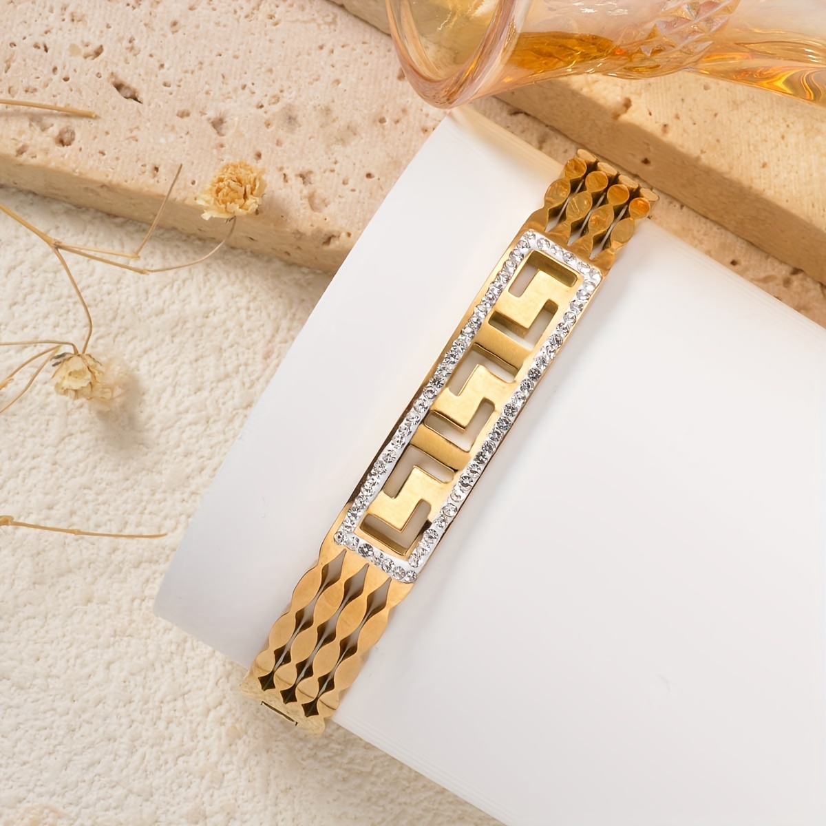 Vintage Classic Bangle for Men and Women, Geometric Design